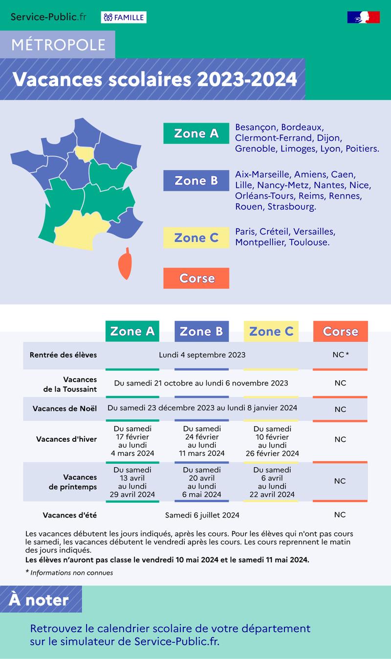 Calendrier de la famille 2023-2024